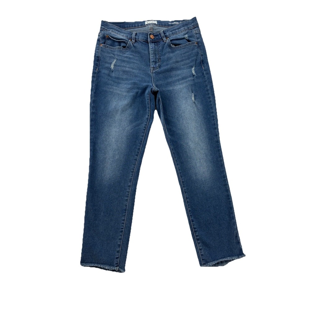 Nicole Miller Soho‎ High Rise Ankle Skinny Crop Jeans Distressed Basiccore 6